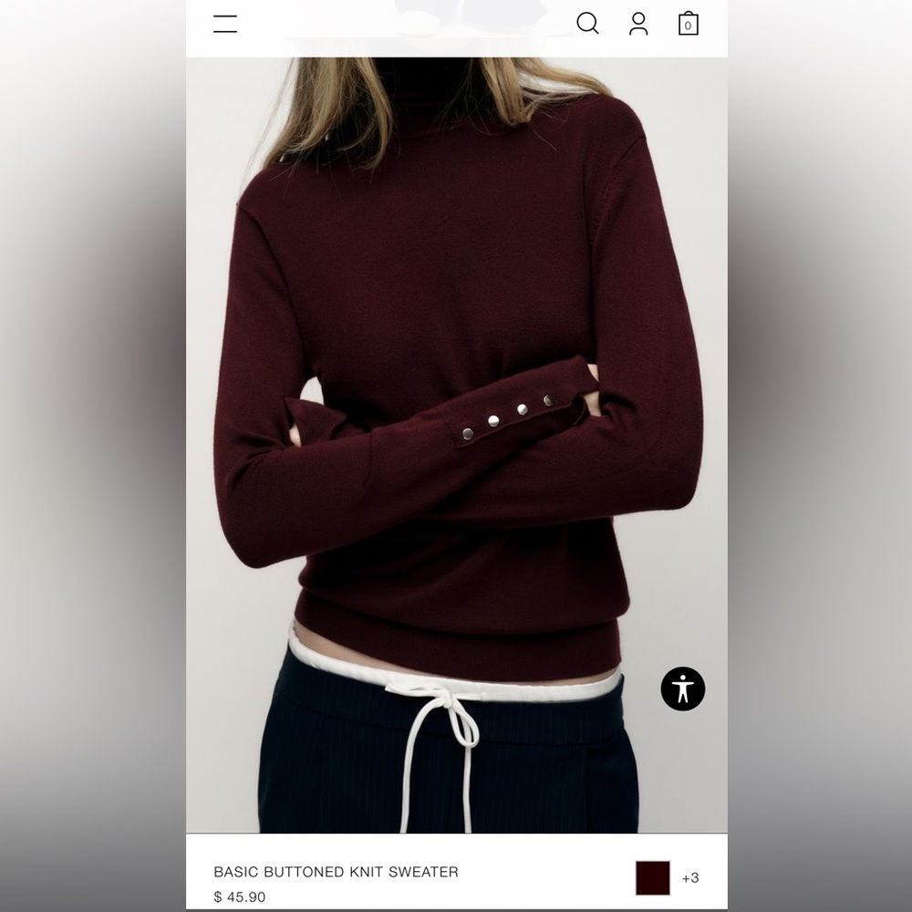 Zara Basic Buttoned Knit Sweater